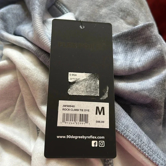 90 Degree By Reflex Shawl Collar Open Front Cardigan Sz Medium Tie Dye Blue/Gray - Picture 12 of 12